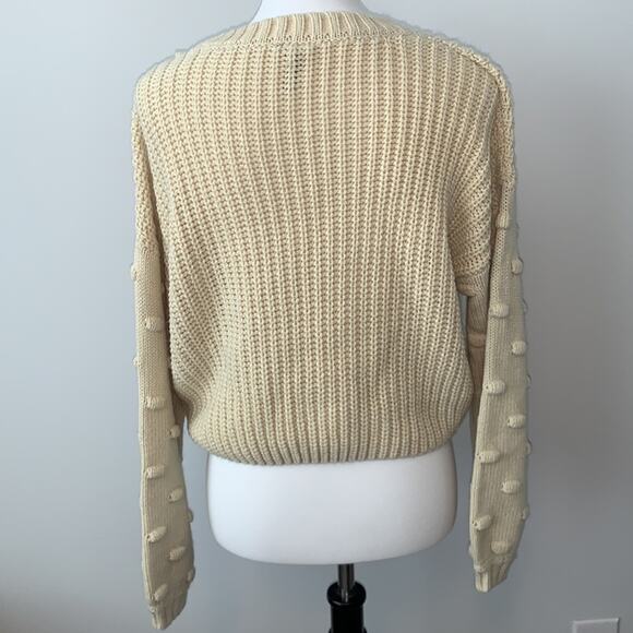 Moon & Madison Beige Cropped Knit Sweater Sz M - Picture 7 of 7